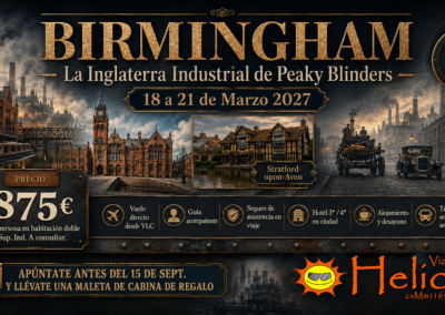 Birmingham – La Inglaterra industrial de los Peaky Blinders – 18 a 21 de Marzo 2027