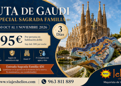 Ruta de Gaudí – Especial Sagrada Familia – 30 de Octubre a 01 de Noviembre 2026